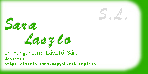 sara laszlo business card